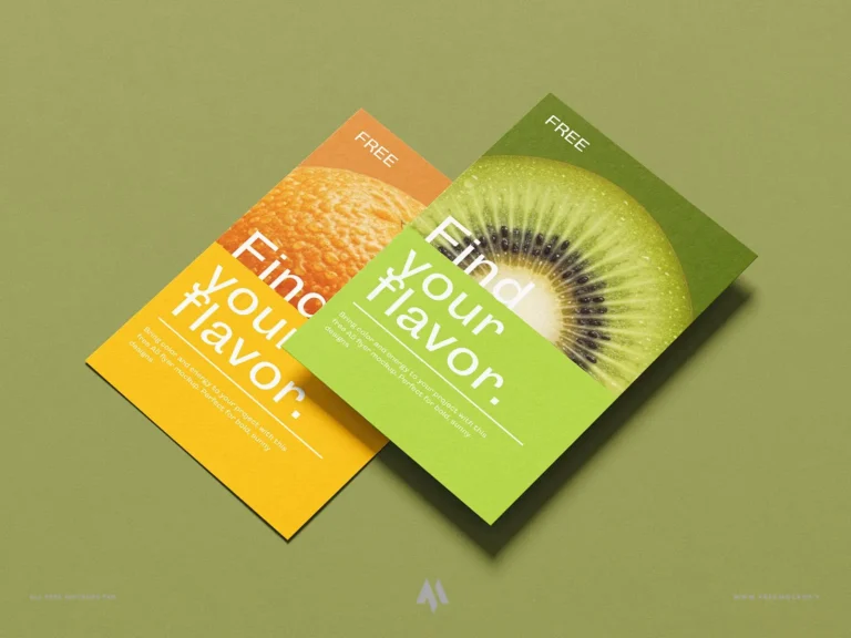 Mockup tờ rơi A5 miễn phí