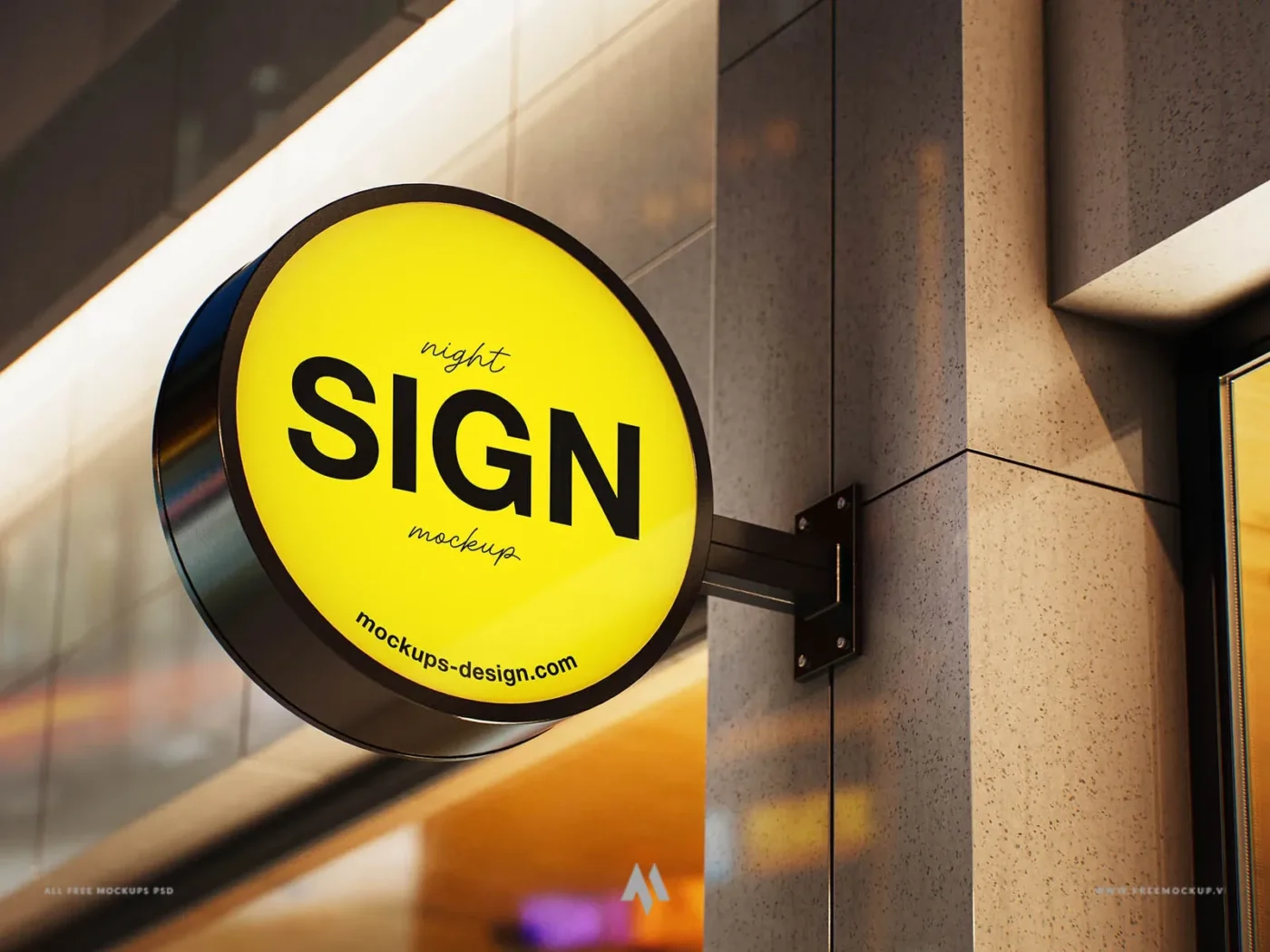 Mockup biển vẫy hình tròn