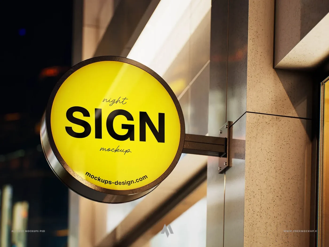 Mockup biển vẫy hình tròn