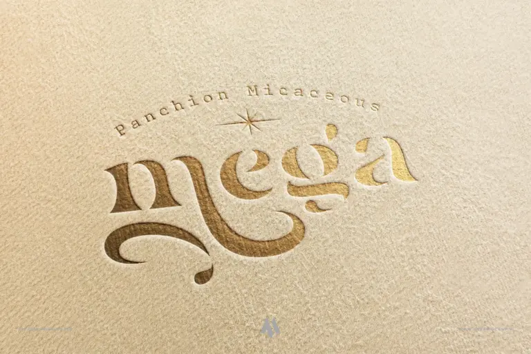 Mockup logo vàng sang trọng