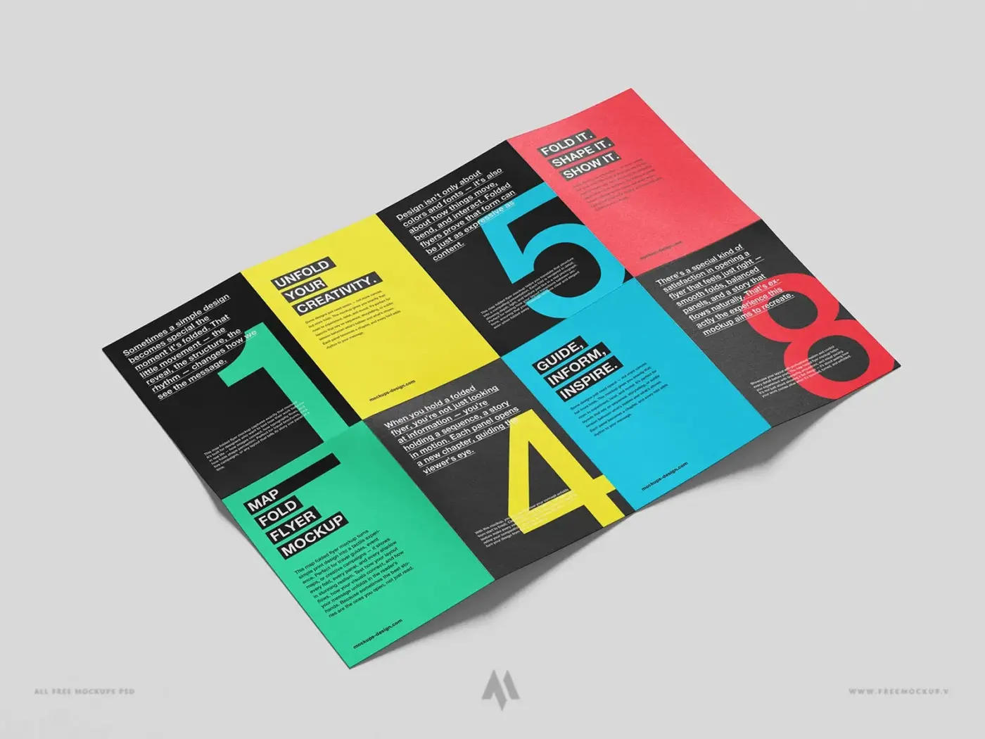 Mockup tờ rơi gập 4 / gập 16