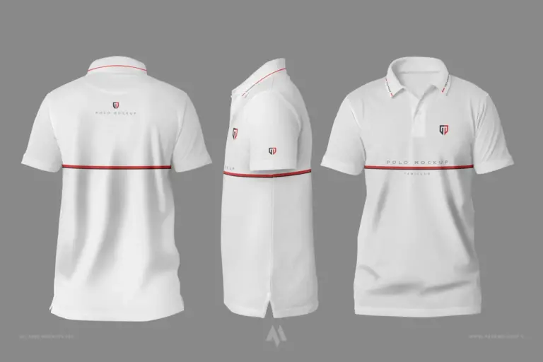 Mockup áo Polo 3 mặt miễn phí