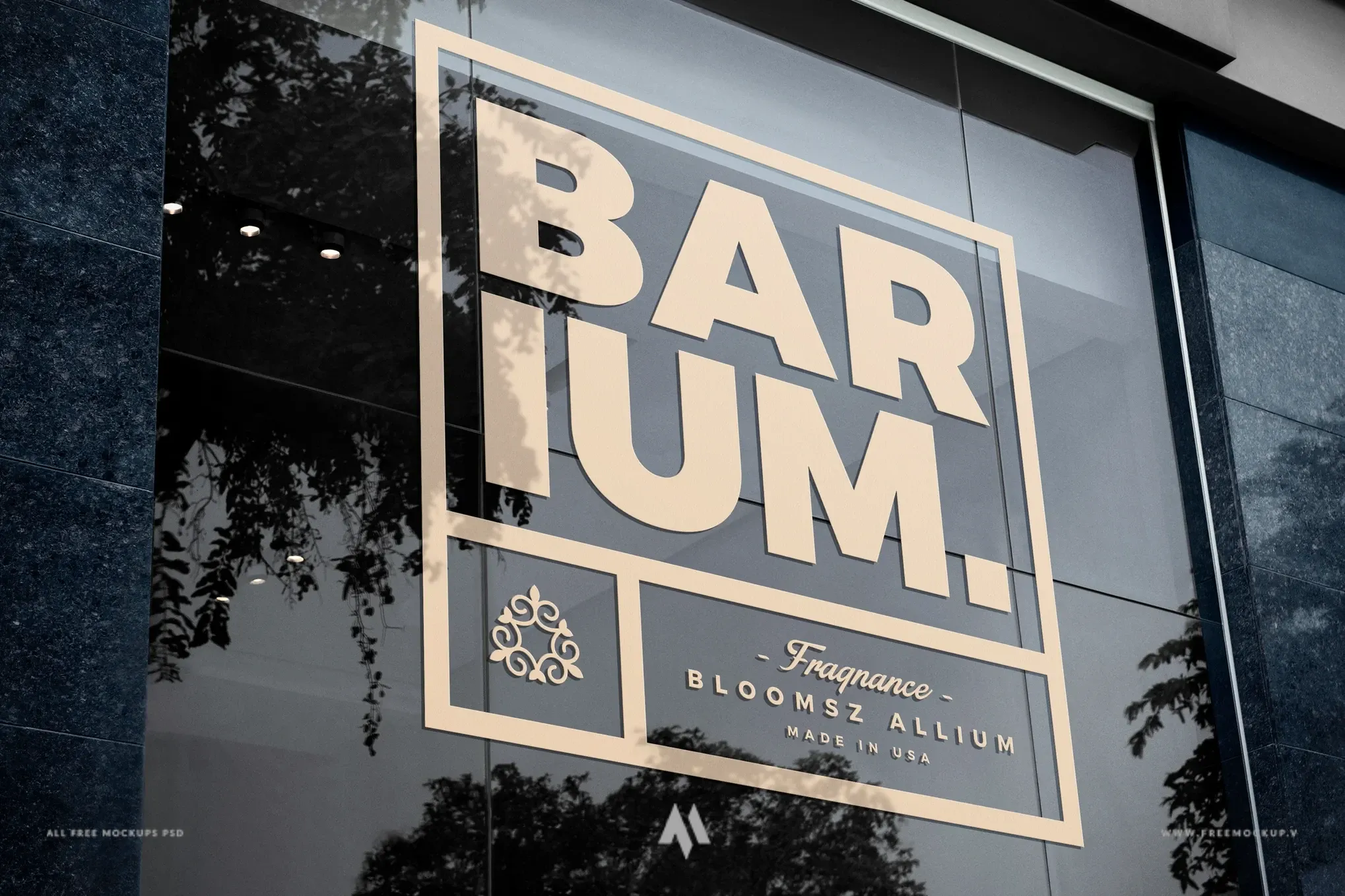 Mockup logo dán trên cửa kính