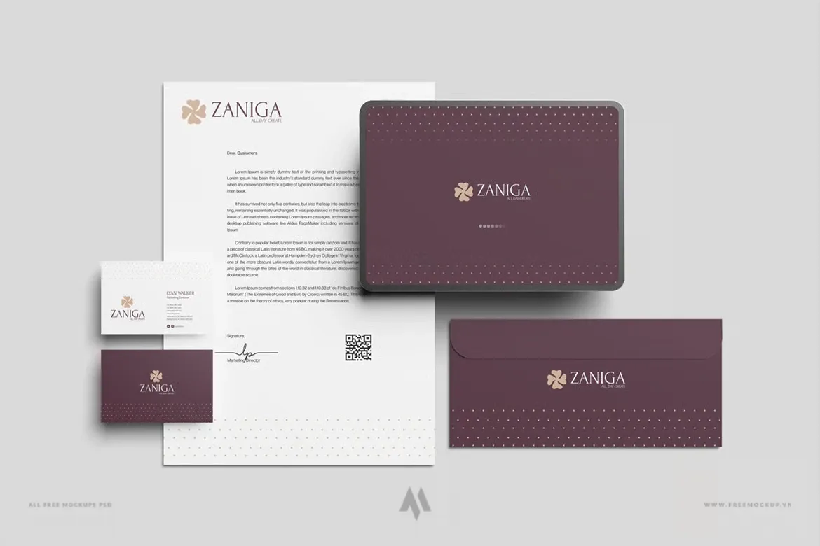 Mockup bộ nhận diện thương hiệu miễn phí