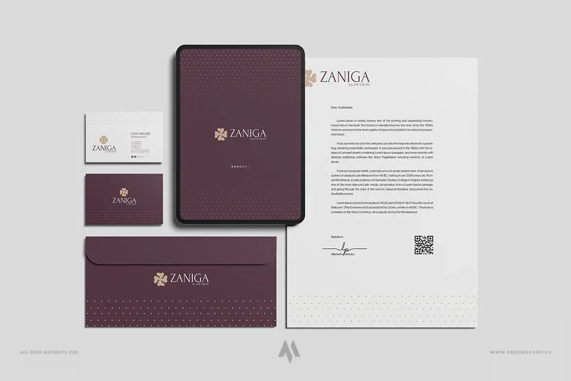 Mockup bộ nhận diện thương hiệu miễn phí