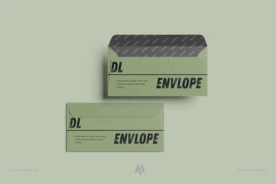 Mockup phong bì giấy khổ dọc