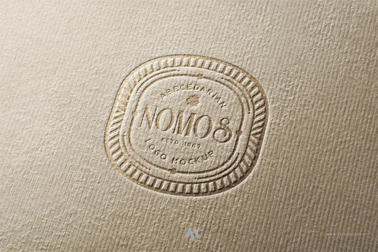 Mockup logo nhũ vàng trên giấy