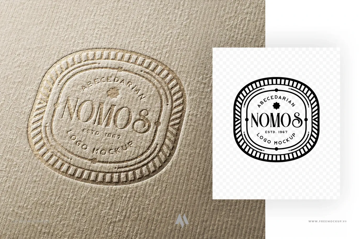 Mockup logo nhũ vàng trên giấy