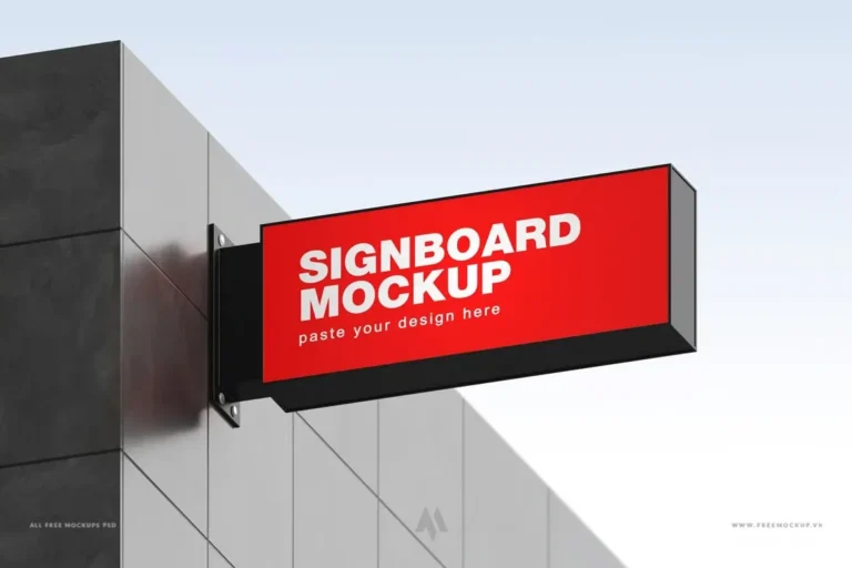 Mockup hộp biển vẫy miễn phí