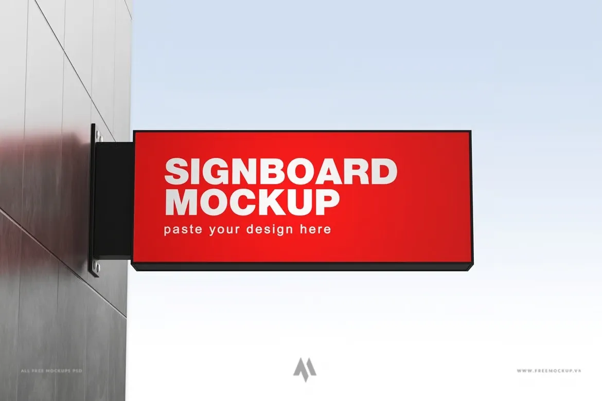 Mockup hộp biển vẫy miễn phí