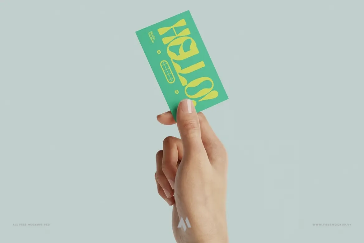 Mockup tay cầm danh thiếp