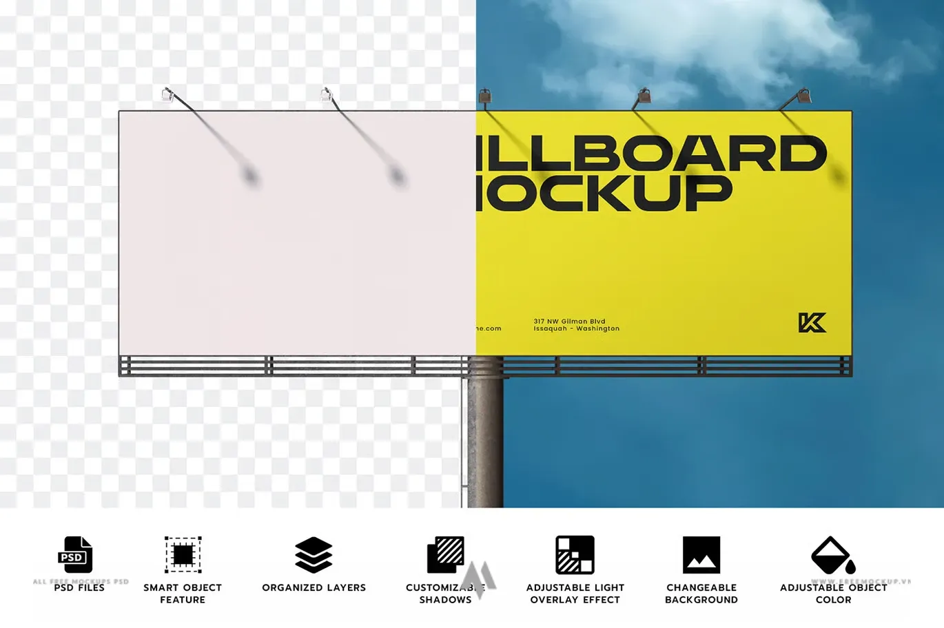 Mockup biển quảng cáo trên đường cao tốc