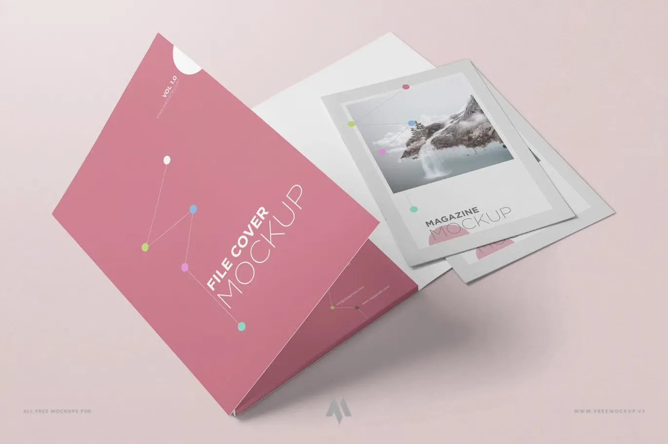 Mockup folder A4 gập 3