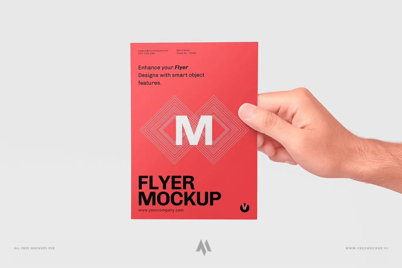 Mockup tờ rơi A4 PSD miễn phí