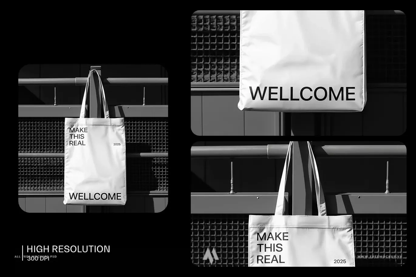 Mockup túi tote vải canvas miễn phí