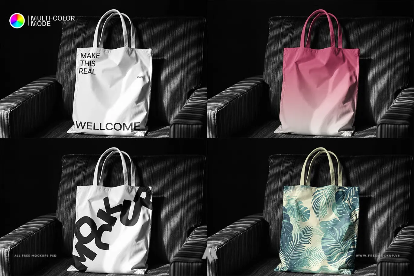 Mockup túi tote vải canvas miễn phí