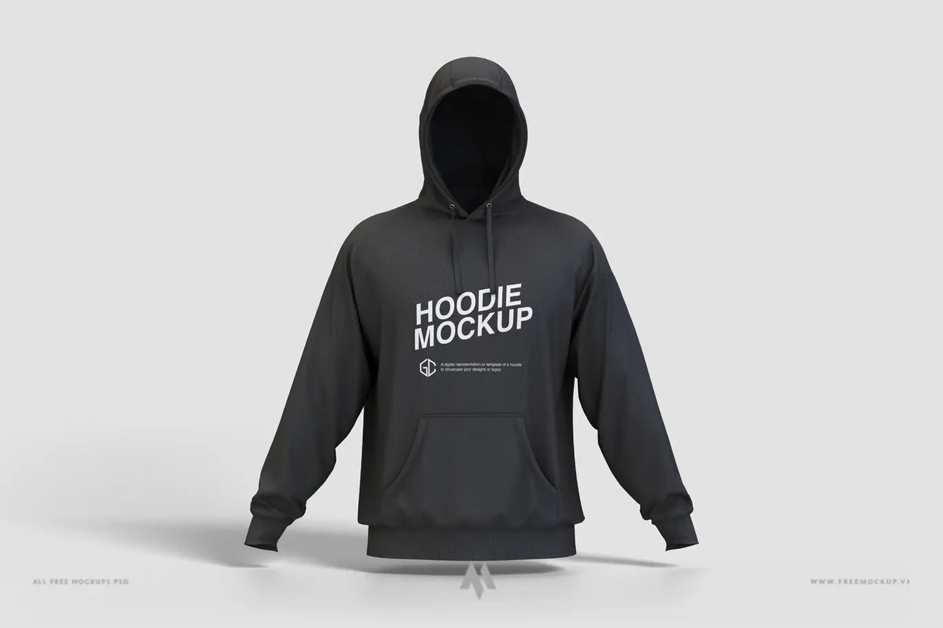 Mockup áo nỉ có mũ trùm đầu