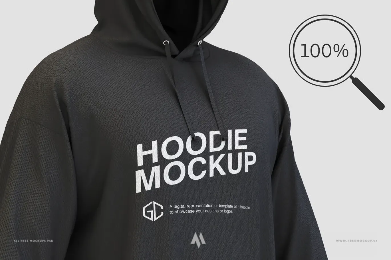 Mockup áo nỉ có mũ trùm đầu