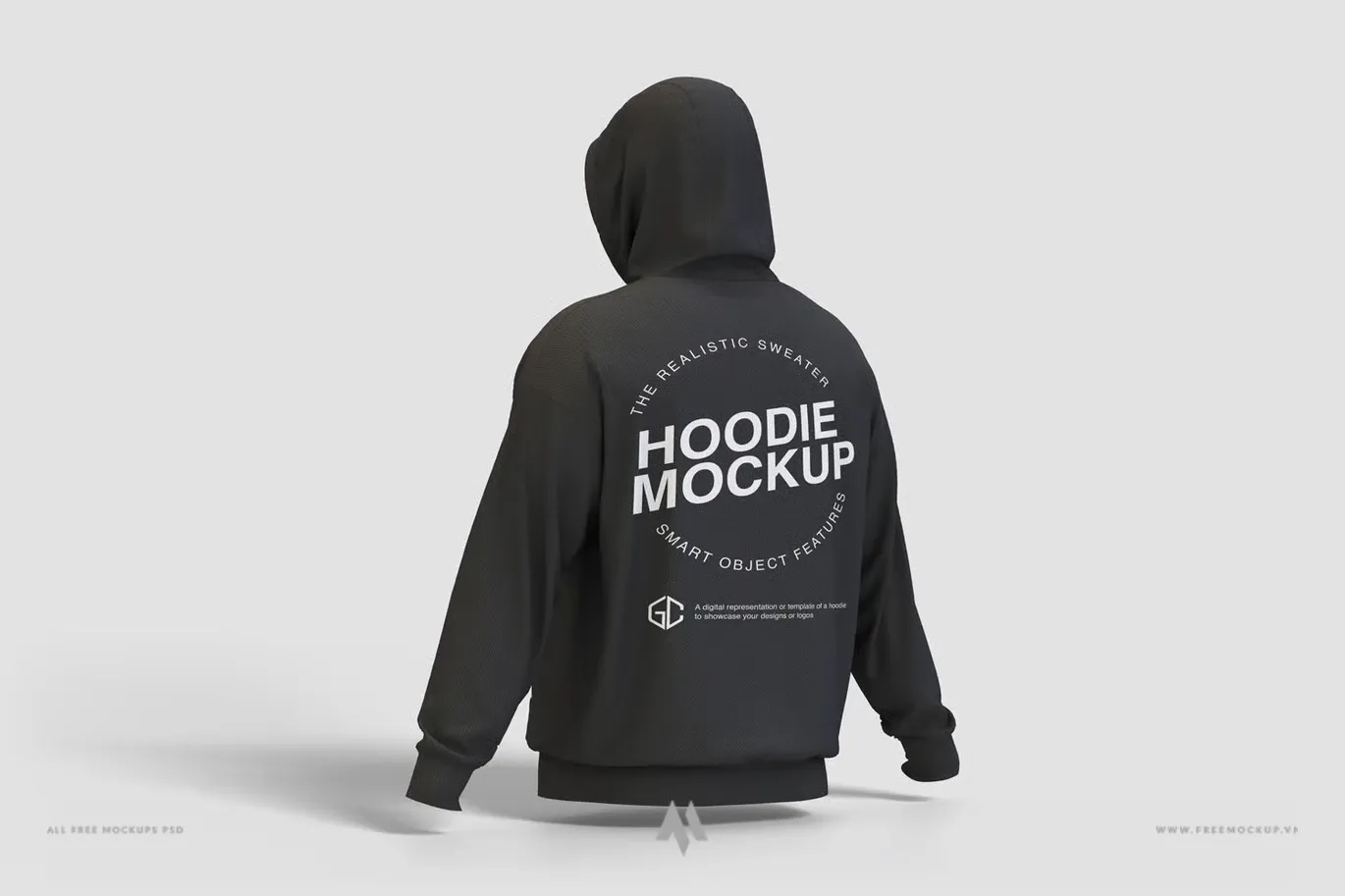 Mockup áo nỉ có mũ trùm đầu