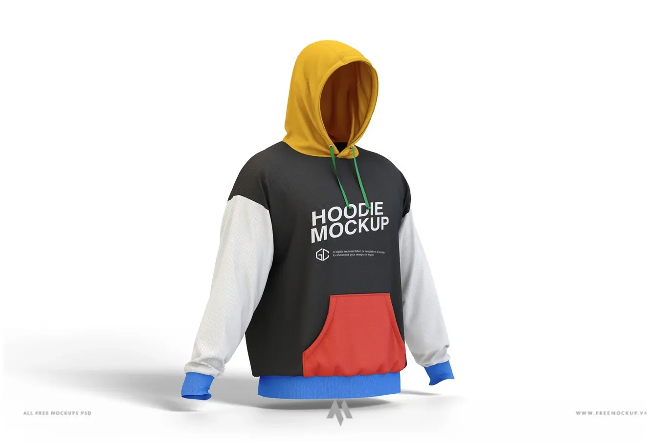 Mockup áo nỉ có mũ trùm đầu