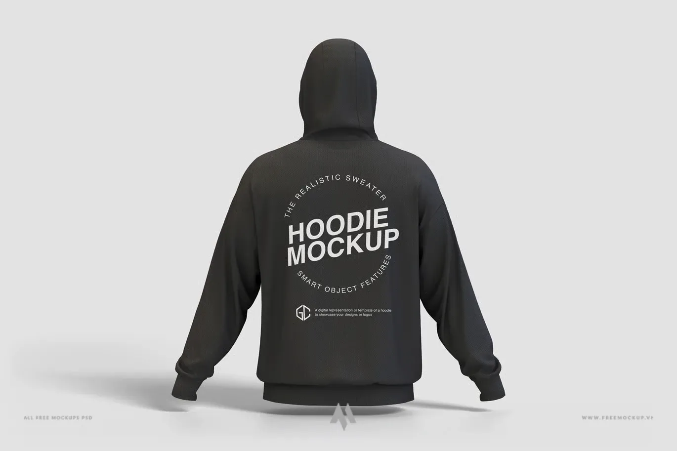 Mockup áo nỉ có mũ trùm đầu