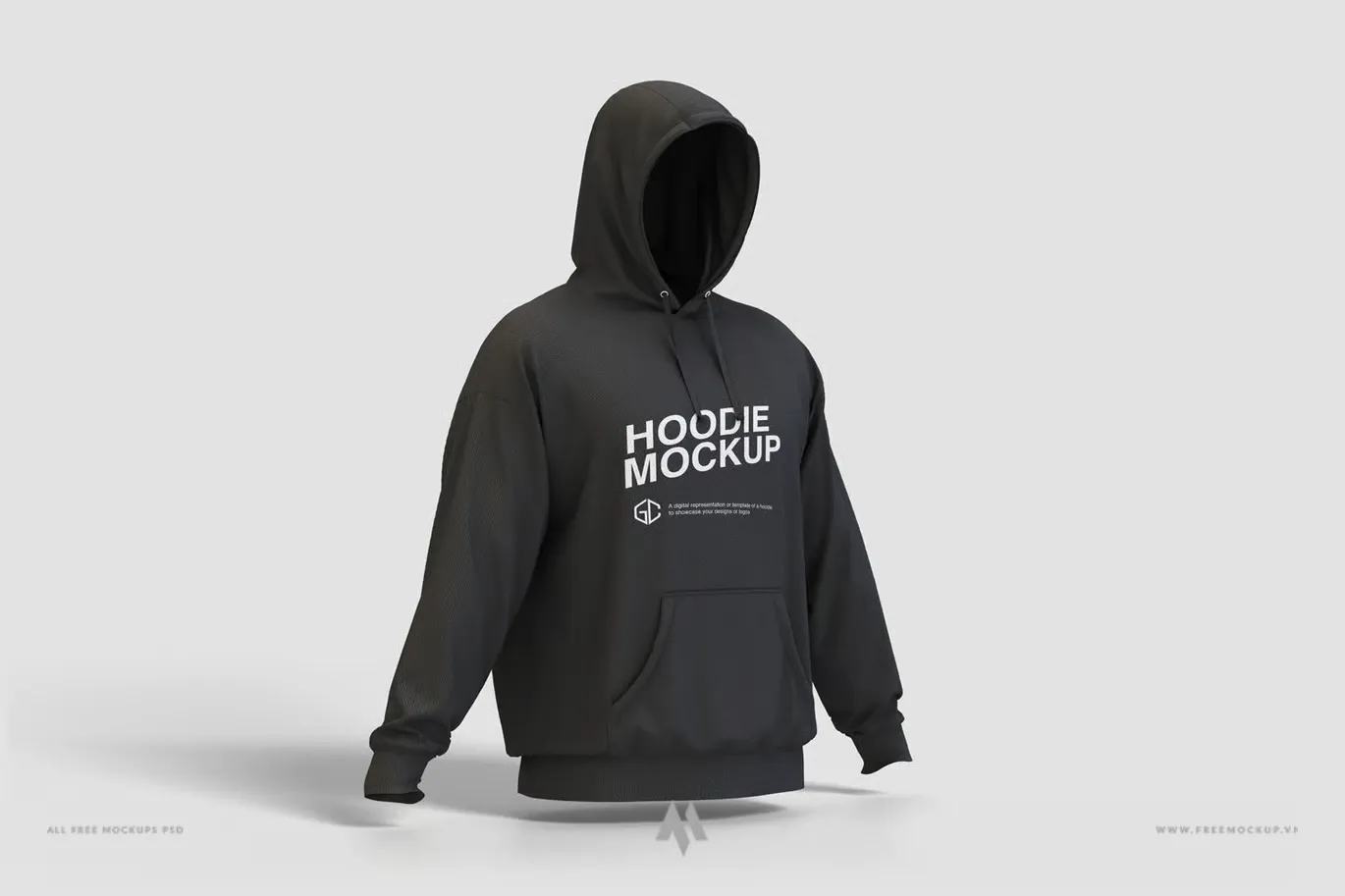 Mockup áo nỉ có mũ trùm đầu