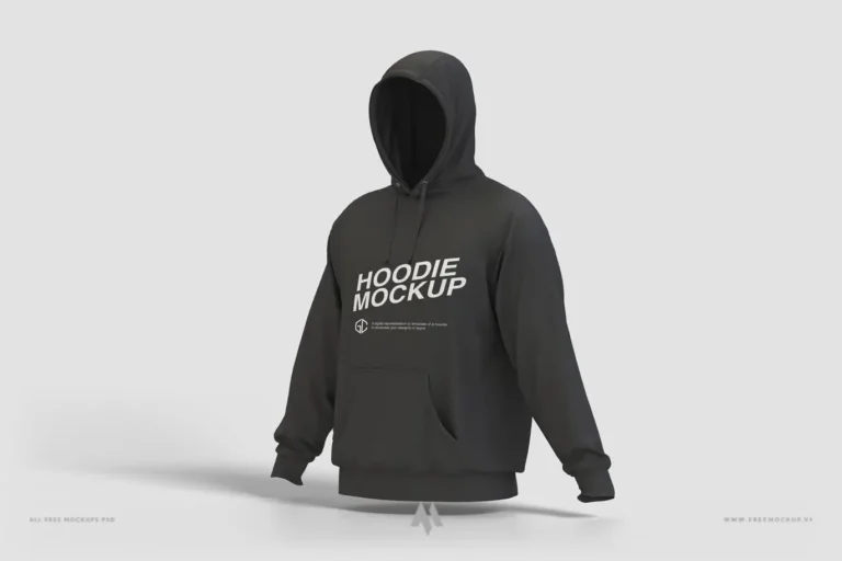 Mockup áo nỉ có mũ trùm đầu