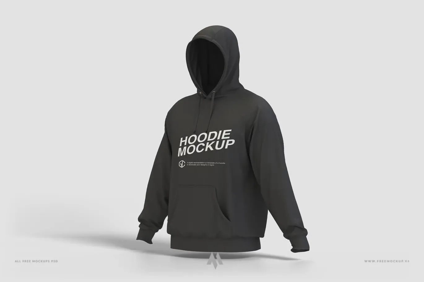 Mockup áo nỉ có mũ trùm đầu