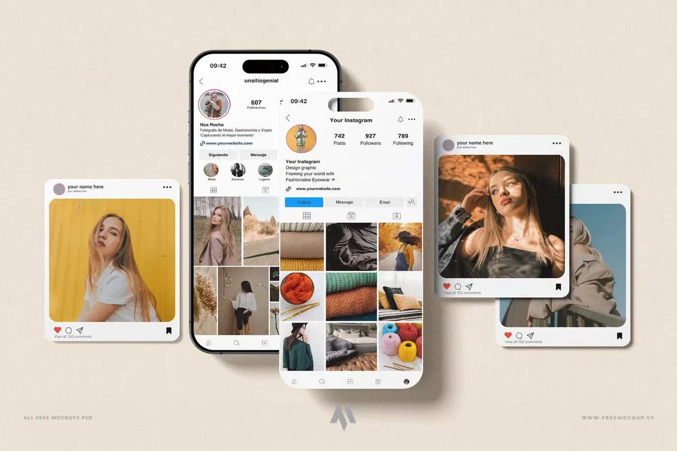 Mockup Instagram PSD miễn phí