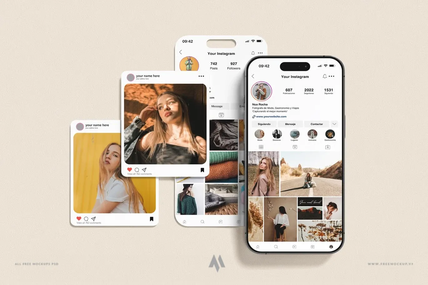 Mockup Instagram PSD miễn phí