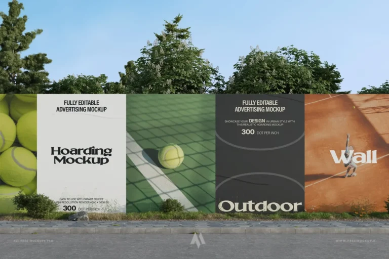 Mockup bảng quảng cáo ven đường