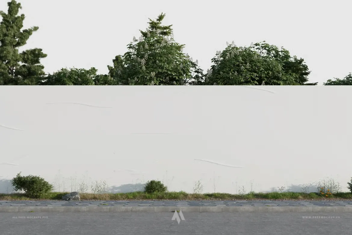 Mockup bảng quảng cáo ven đường