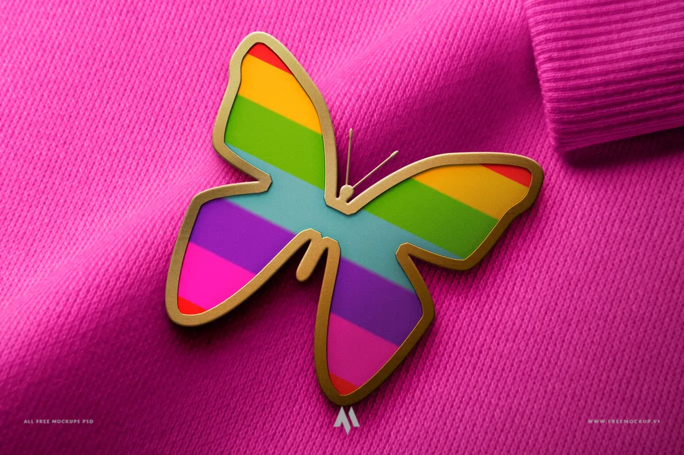 Mockup logo pin cài áo