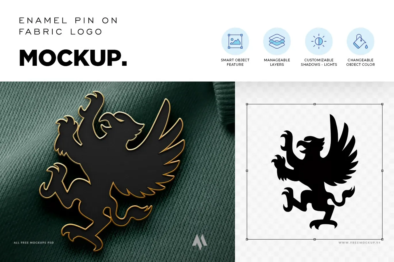 Mockup logo pin cài áo