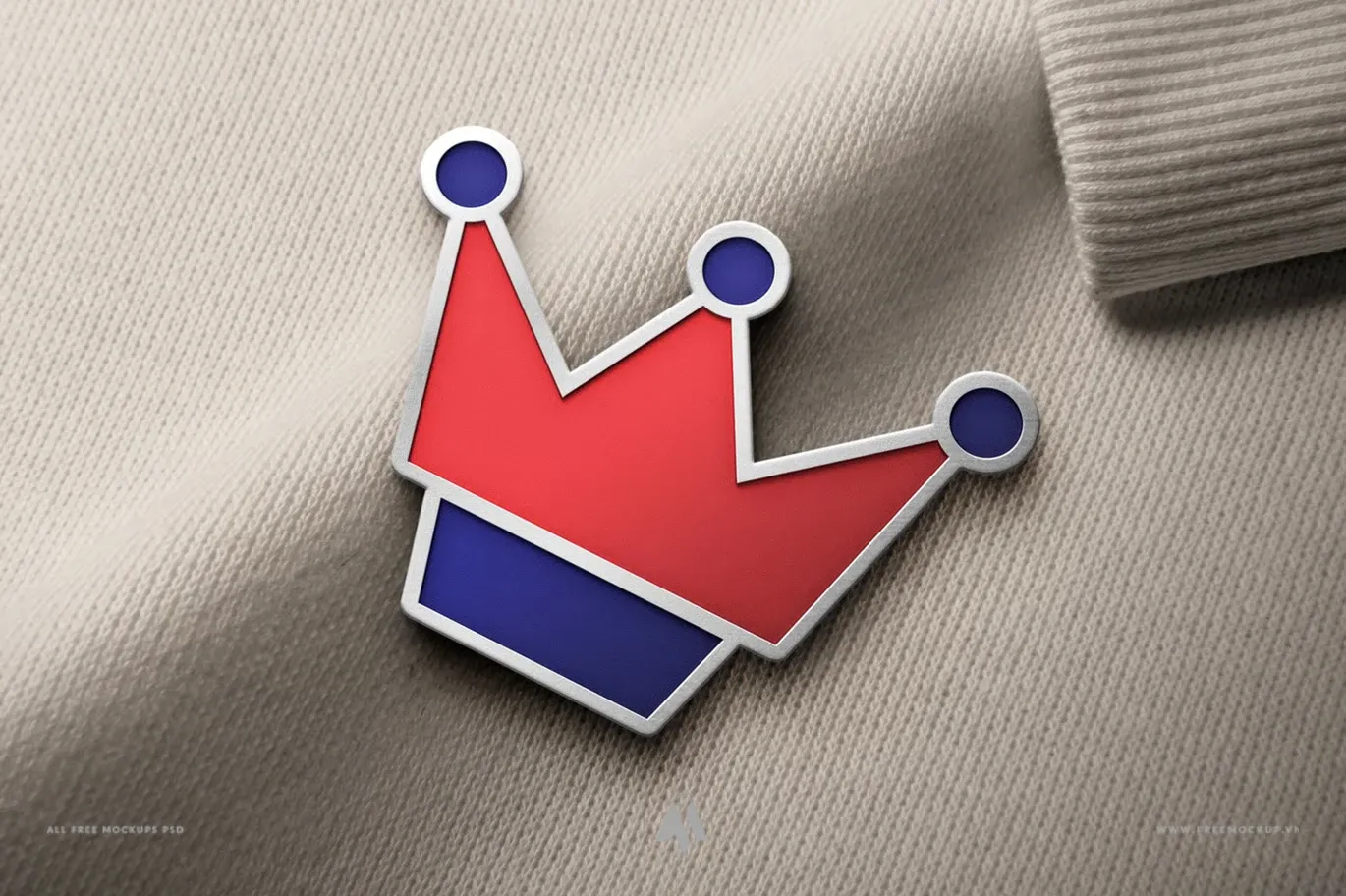 Mockup logo pin cài áo