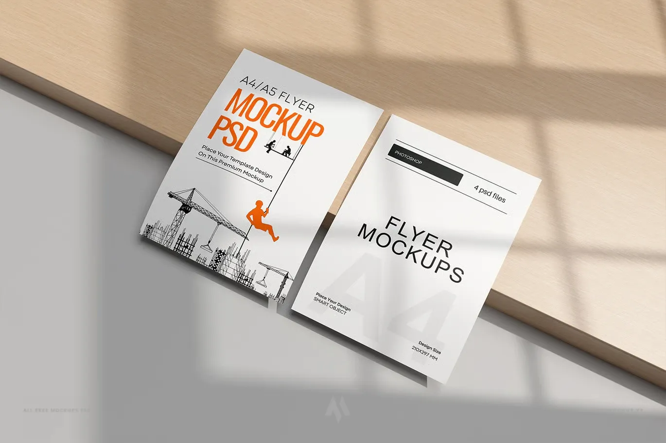 Mockup tờ rơi A4 miễn phí PSD