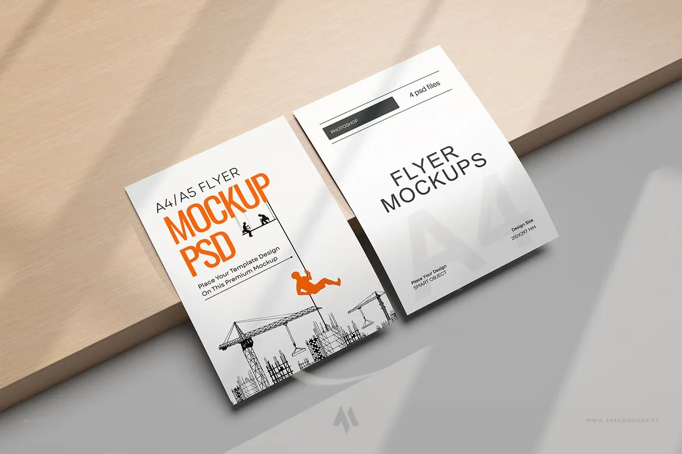 Mockup tờ rơi A4 miễn phí PSD