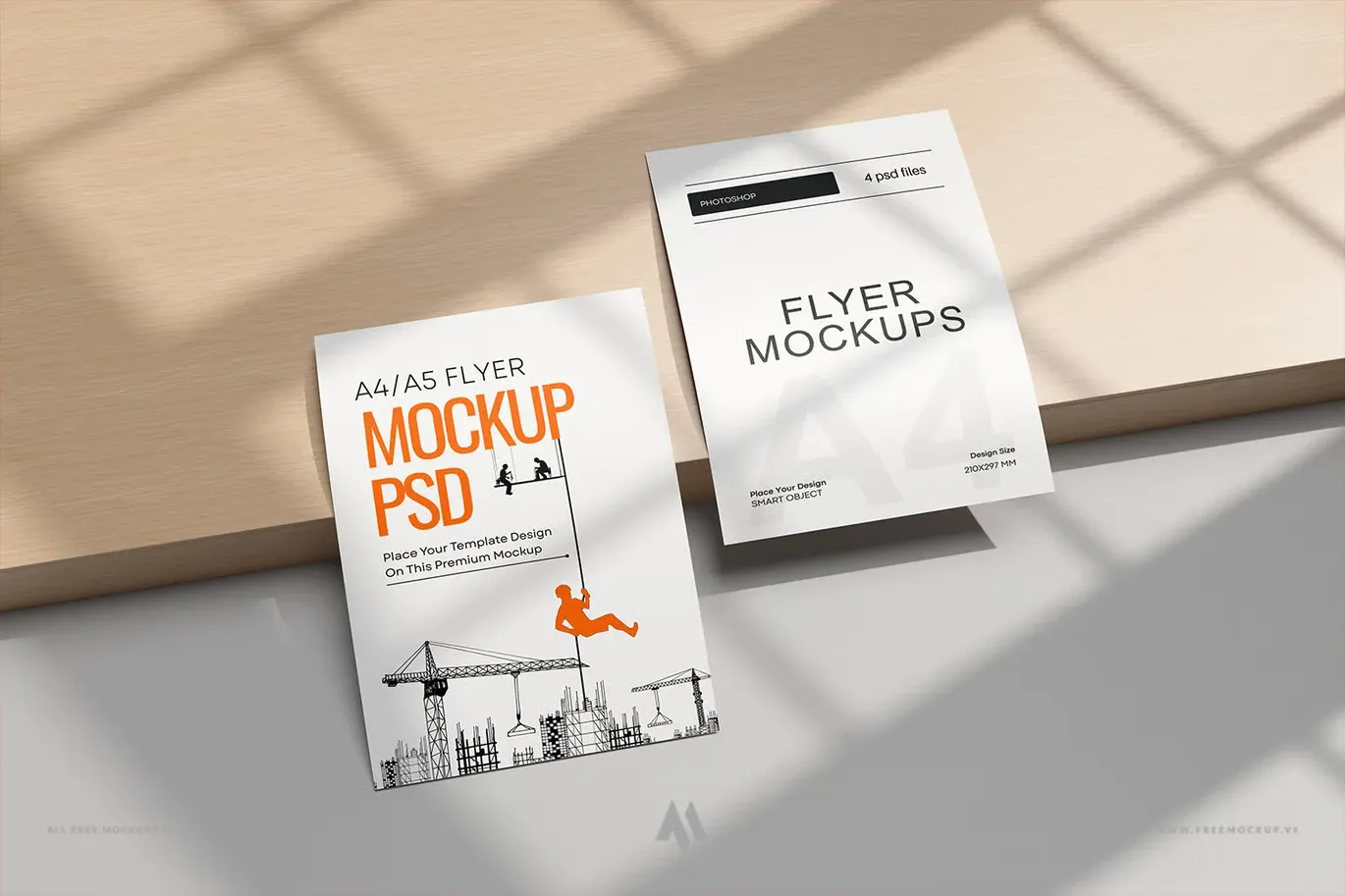 Mockup tờ rơi A4 miễn phí PSD