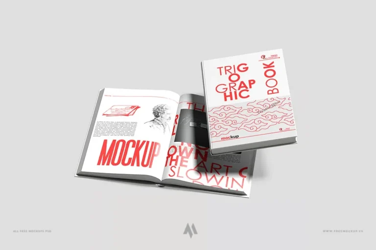 Mockup sách bìa cứng psd miễn phí