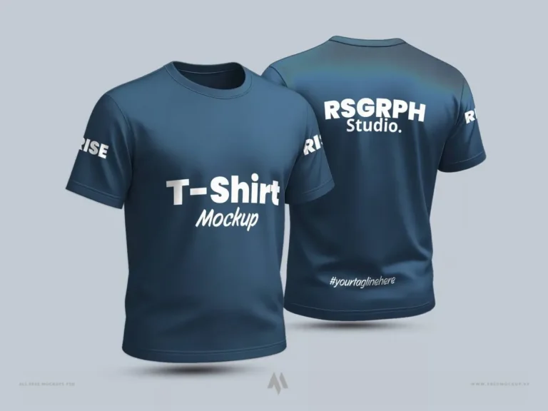 Bộ mockup áo thun ngắn tay không cổ