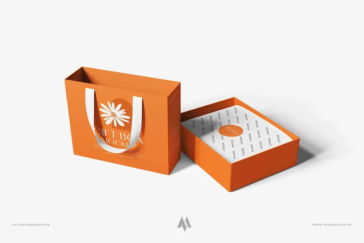 Mockup hộp quà có dây