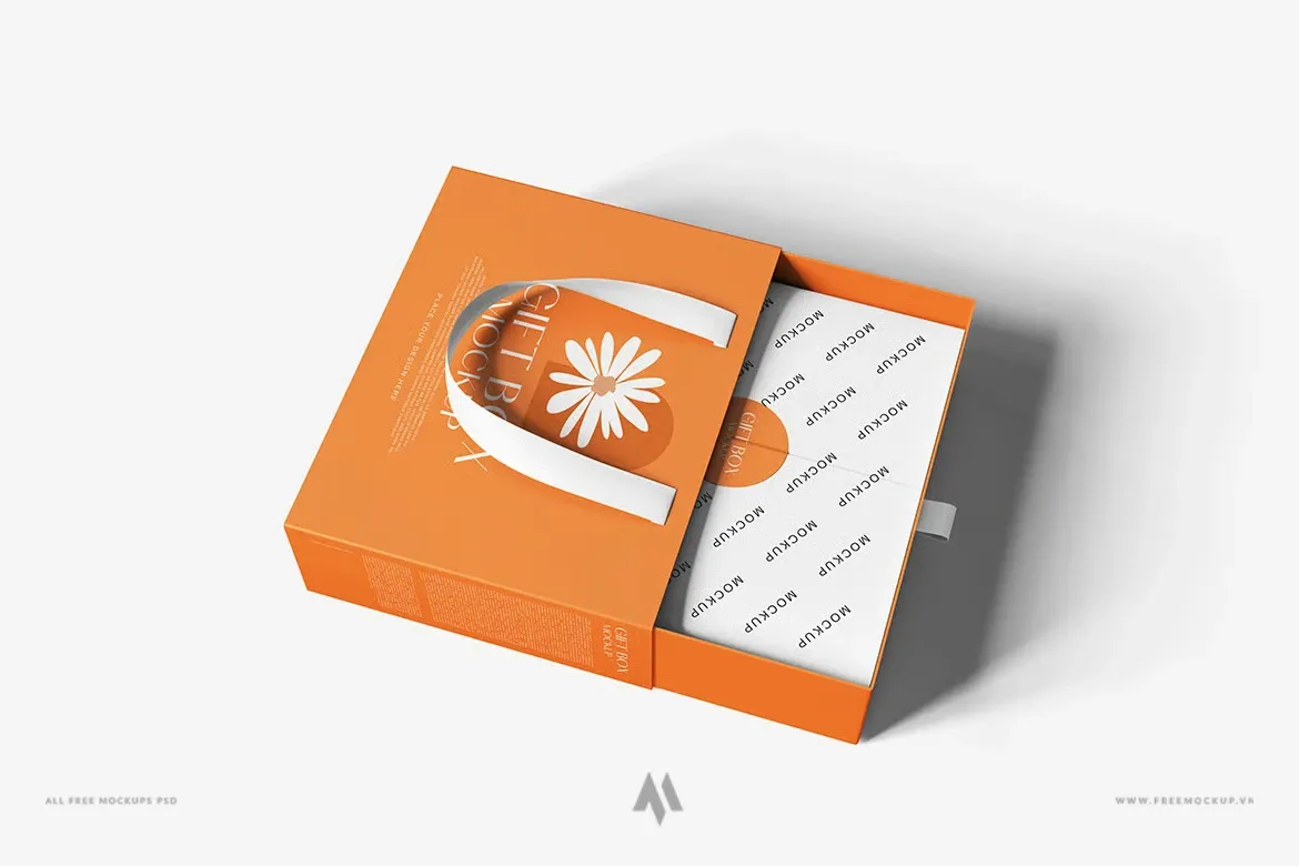 Mockup hộp quà có dây