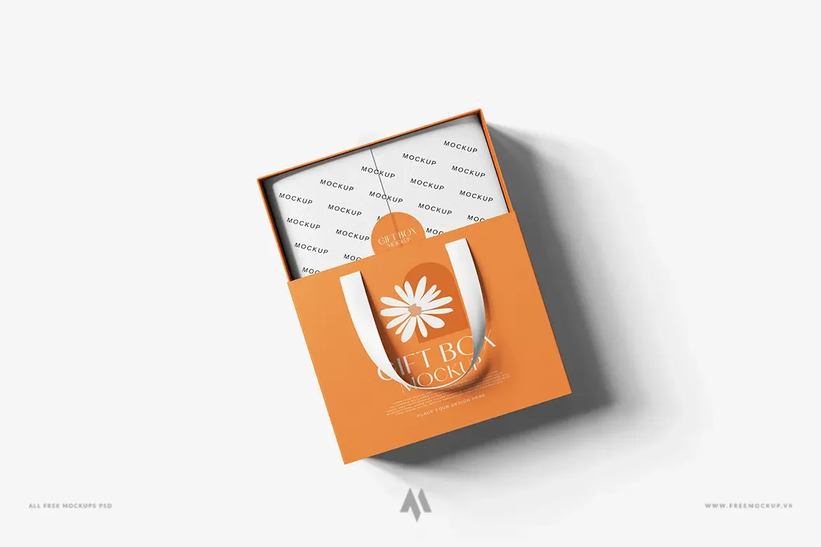 Mockup hộp quà có dây