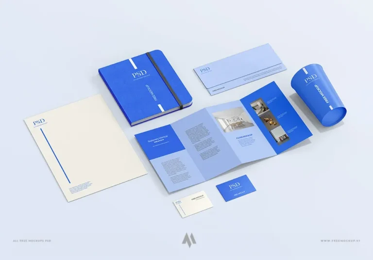 Mockup văn phòng phẩm PSD miễn phí