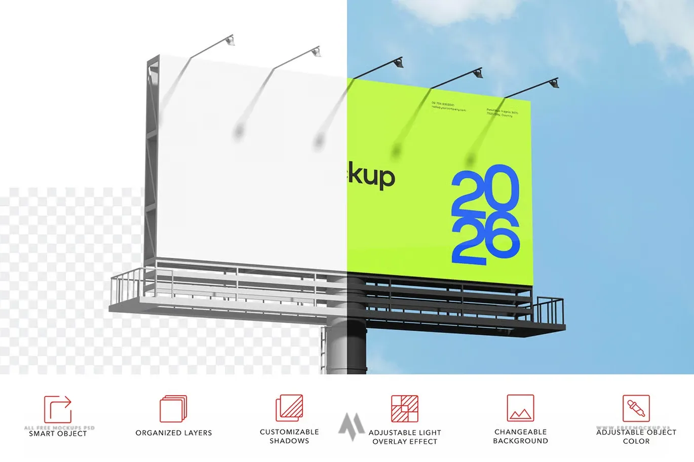 Mockup biển quảng cáo trên đường cao tốc