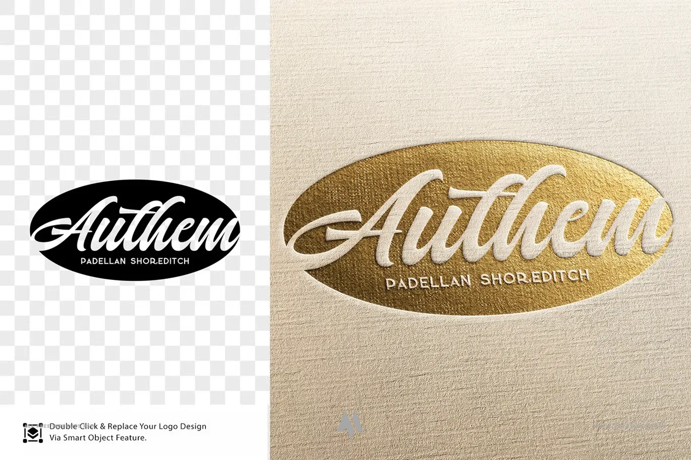 Mockup Logo ép vàng trên giấy