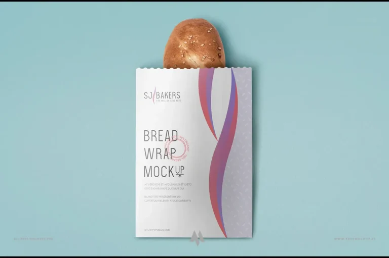 Mockup túi đựng bì bánh mì, đồ ăn nhanh