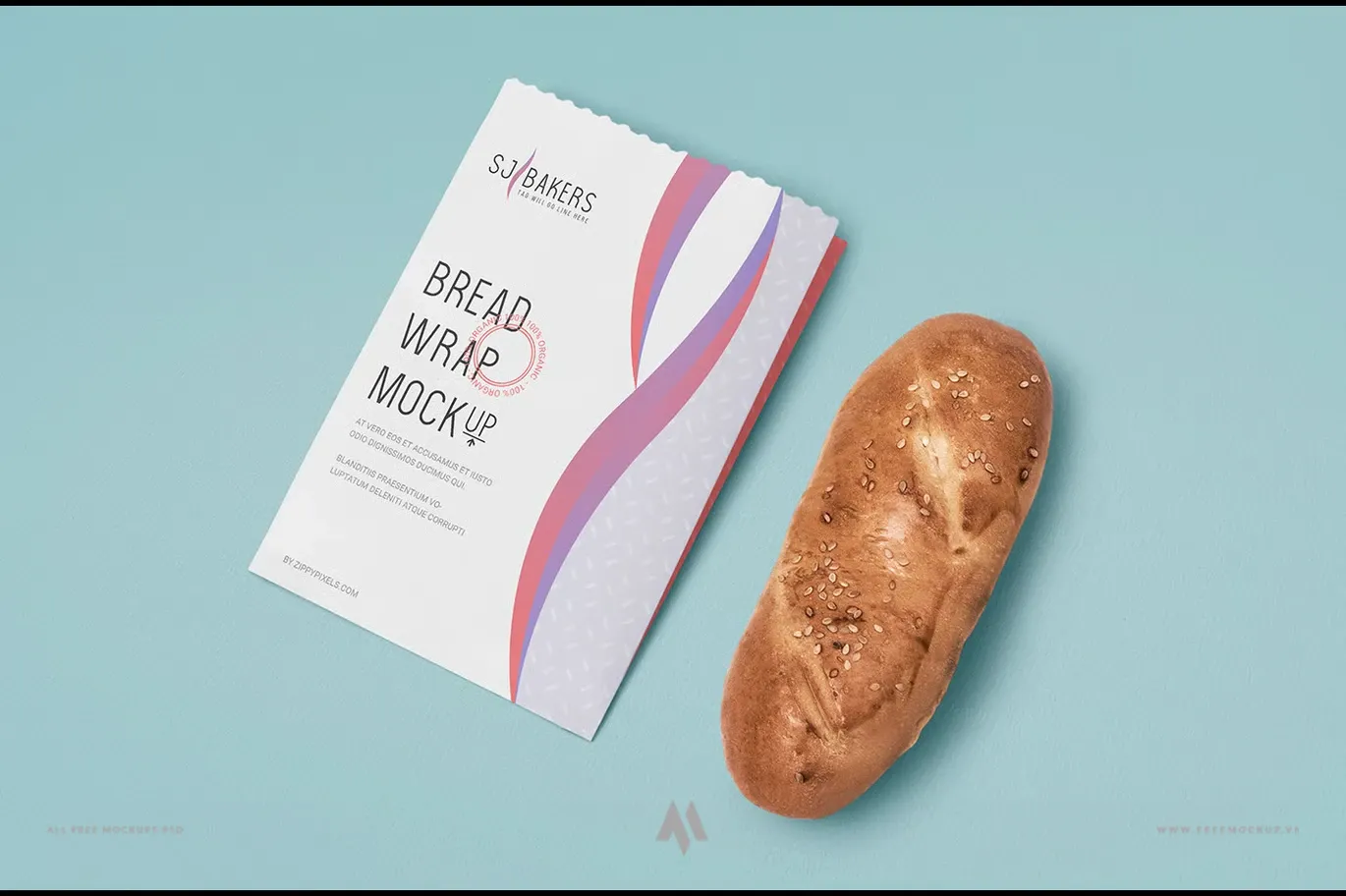 Mockup túi đựng bì bánh mì, đồ ăn nhanh