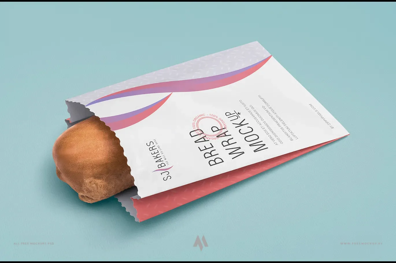 Mockup túi đựng bì bánh mì, đồ ăn nhanh