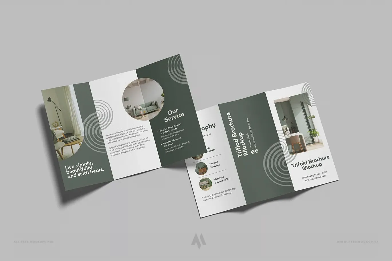 Mockup brochure gập ba ấn tượng